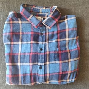 Mens XXL Goodfellow casual button down LS blue red